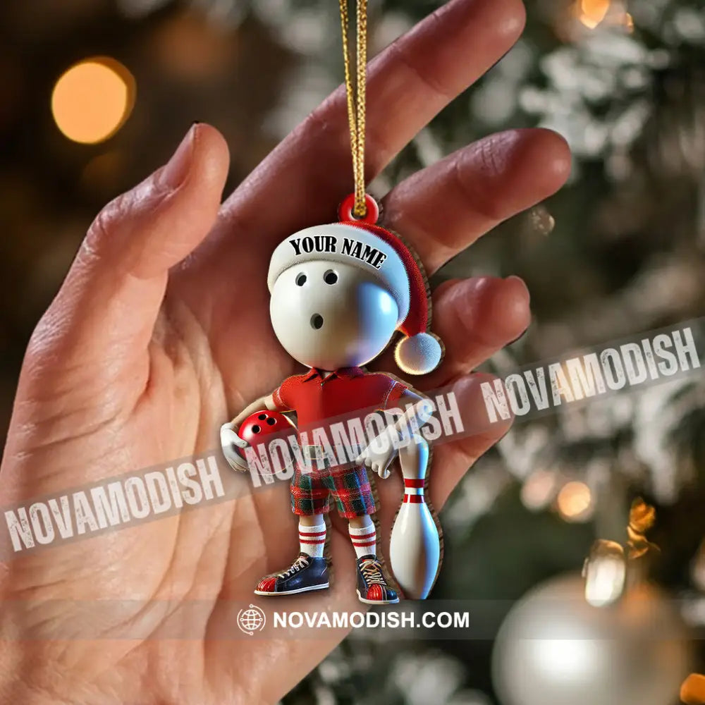 Custom Name Bowling Ornament Christmas Gift