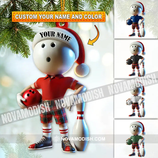 Custom Name Bowling Ornament Christmas Gift