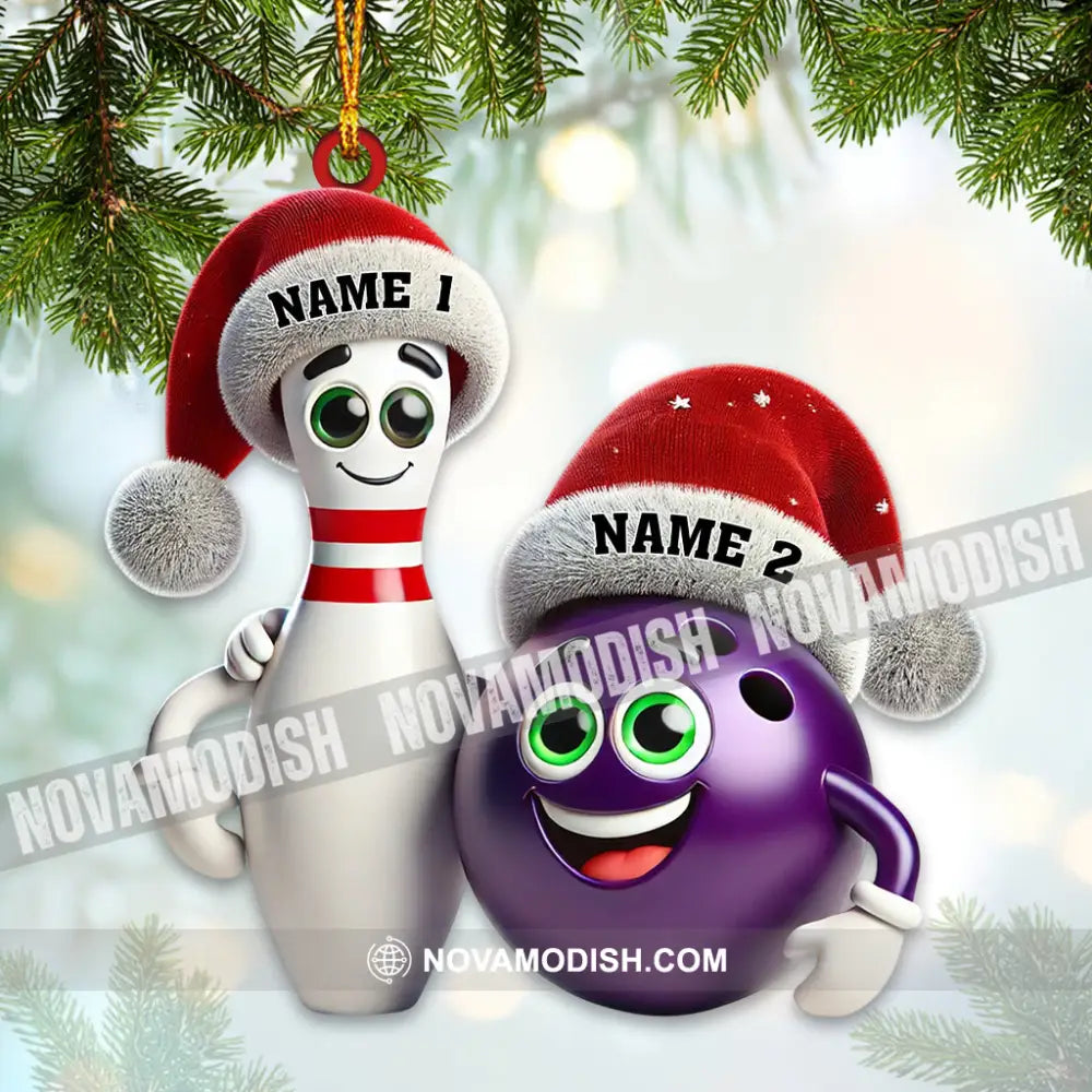 Custom Name Bowling Ornament Christmas Gift Decoration 3.54’’ / 1