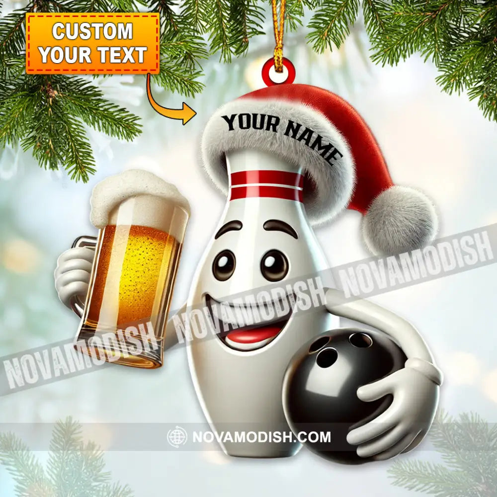 Custom Name Bowling Ornament Christmas Gift Decoration