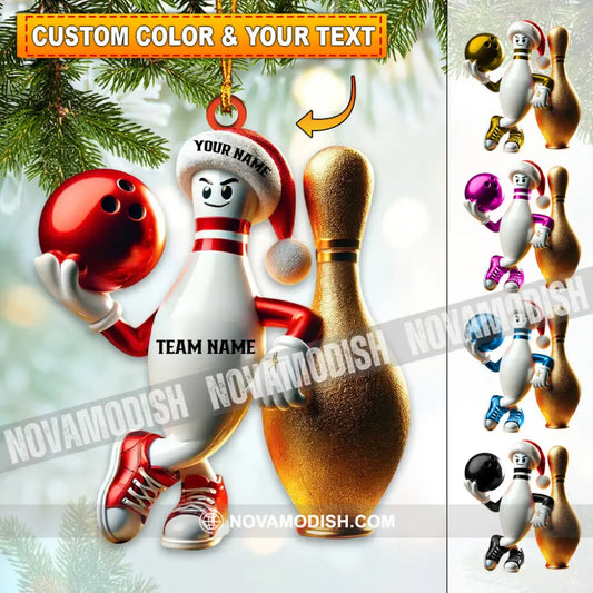 Custom Name Bowling Ornament Christmas Gift For Lover