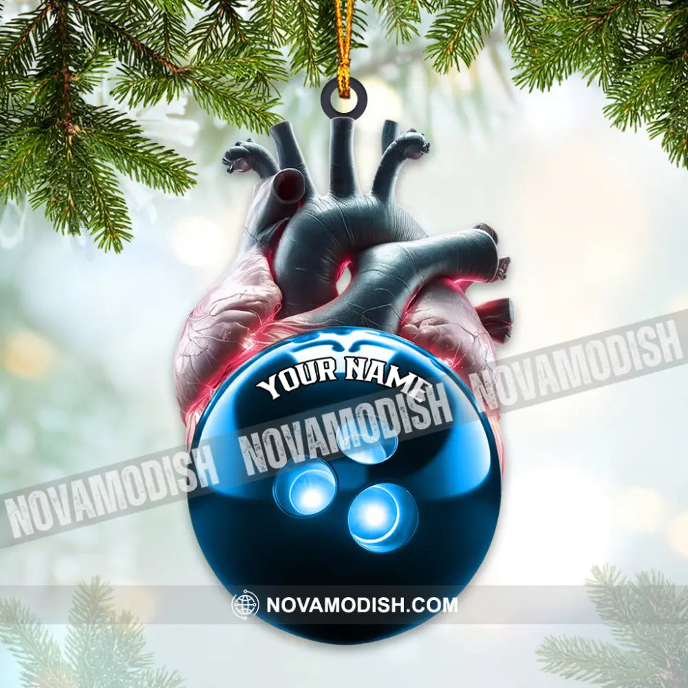 Custom Name Bowling Ornament Christmas Gift For Lover 3.54’’ / 1