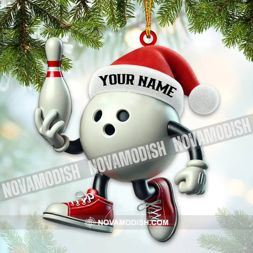 Custom Name Bowling Ornament Christmas Gift For Lover 3.54’’ / 1