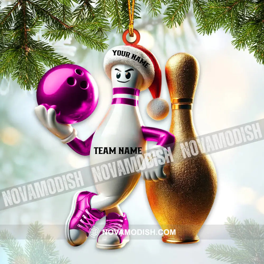 Custom Name Bowling Ornament Christmas Gift For Lover