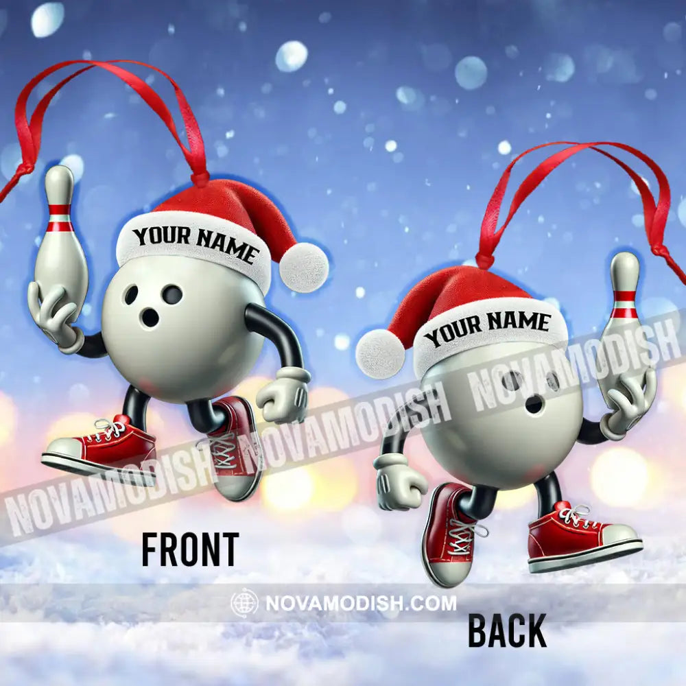 Custom Name Bowling Ornament Christmas Gift For Lover