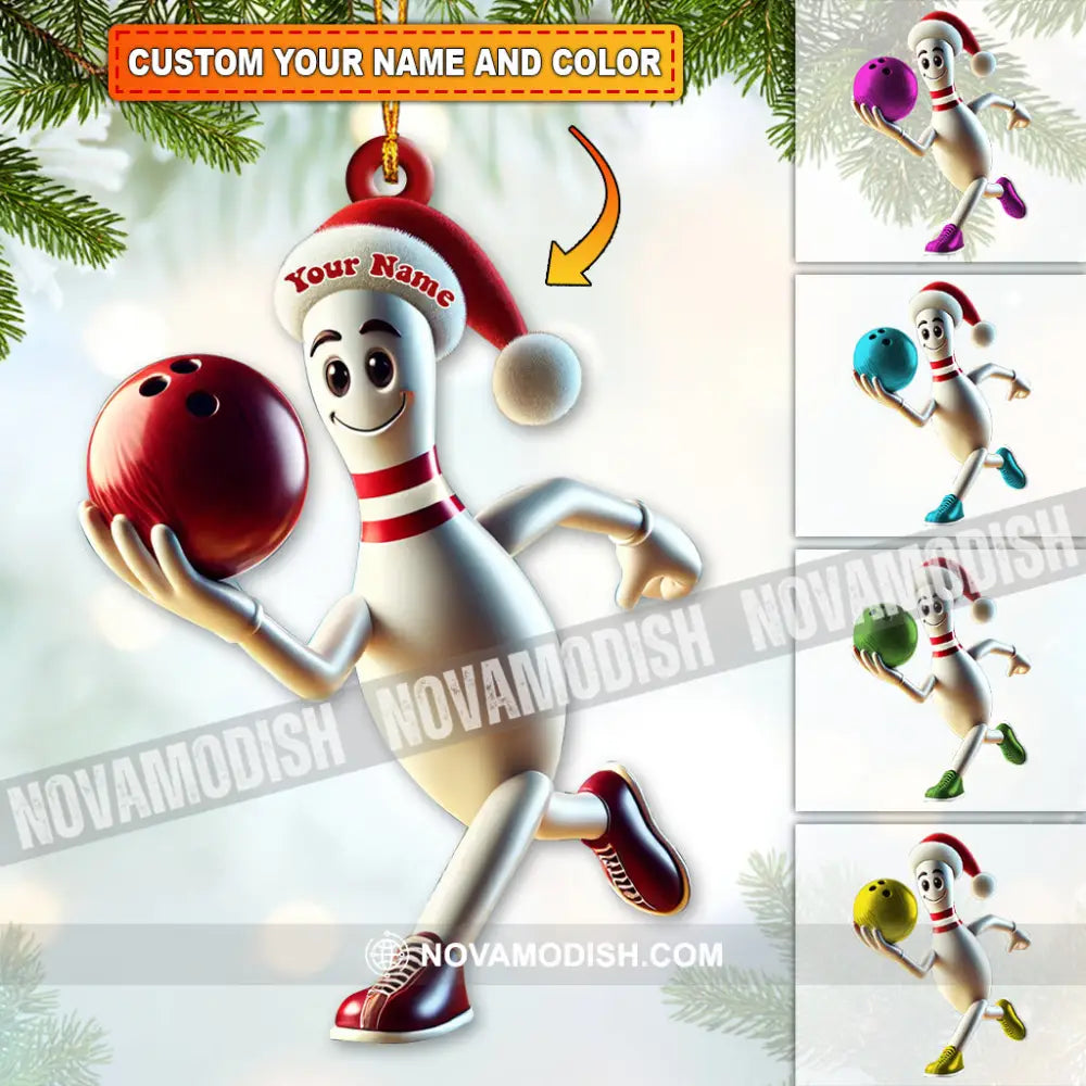 Custom Name Bowling Ornament Lover Christmas Gift