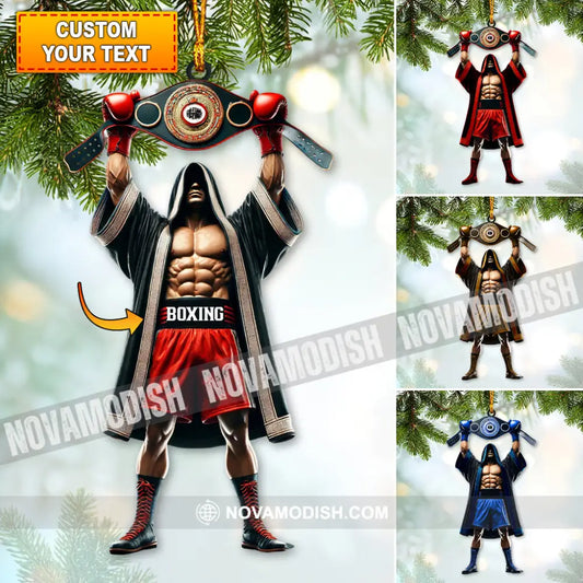 Custom Name Boxing Champion Ornament Lover Christmas Gift