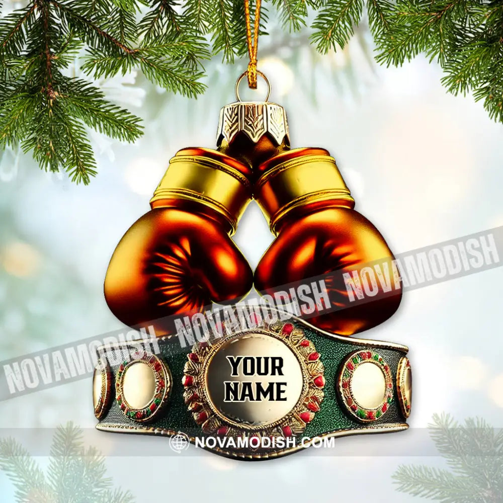 Custom Name Boxing Champion Ornament Lover Christmas Gift