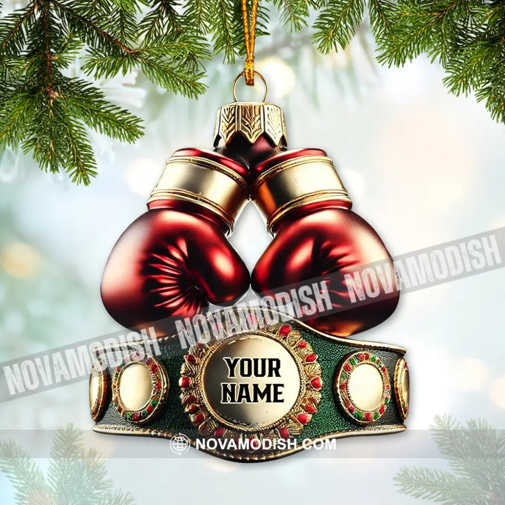 Custom Name Boxing Champion Ornament Lover Christmas Gift 3.54’’ / 1