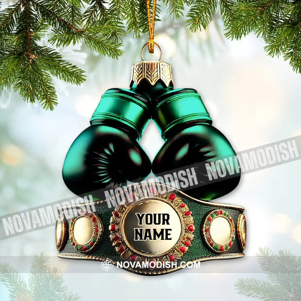 Custom Name Boxing Champion Ornament Lover Christmas Gift