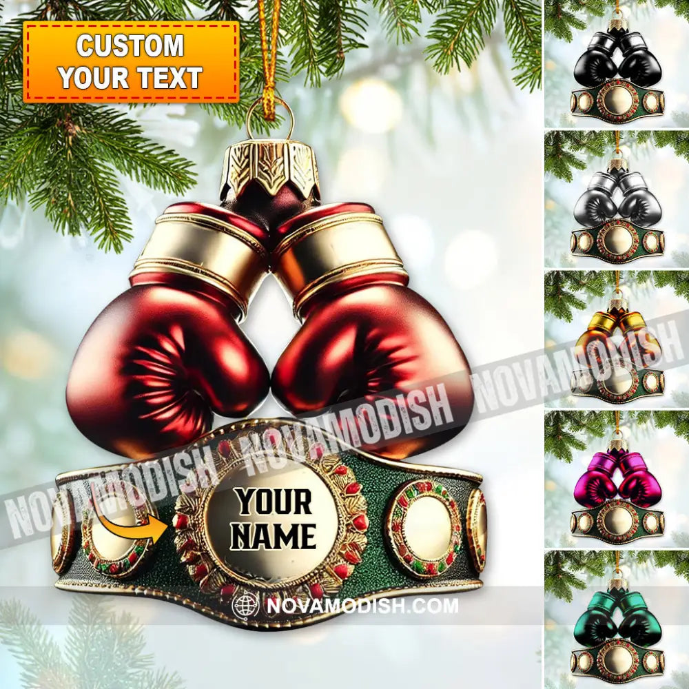 Custom Name Boxing Champion Ornament Lover Christmas Gift