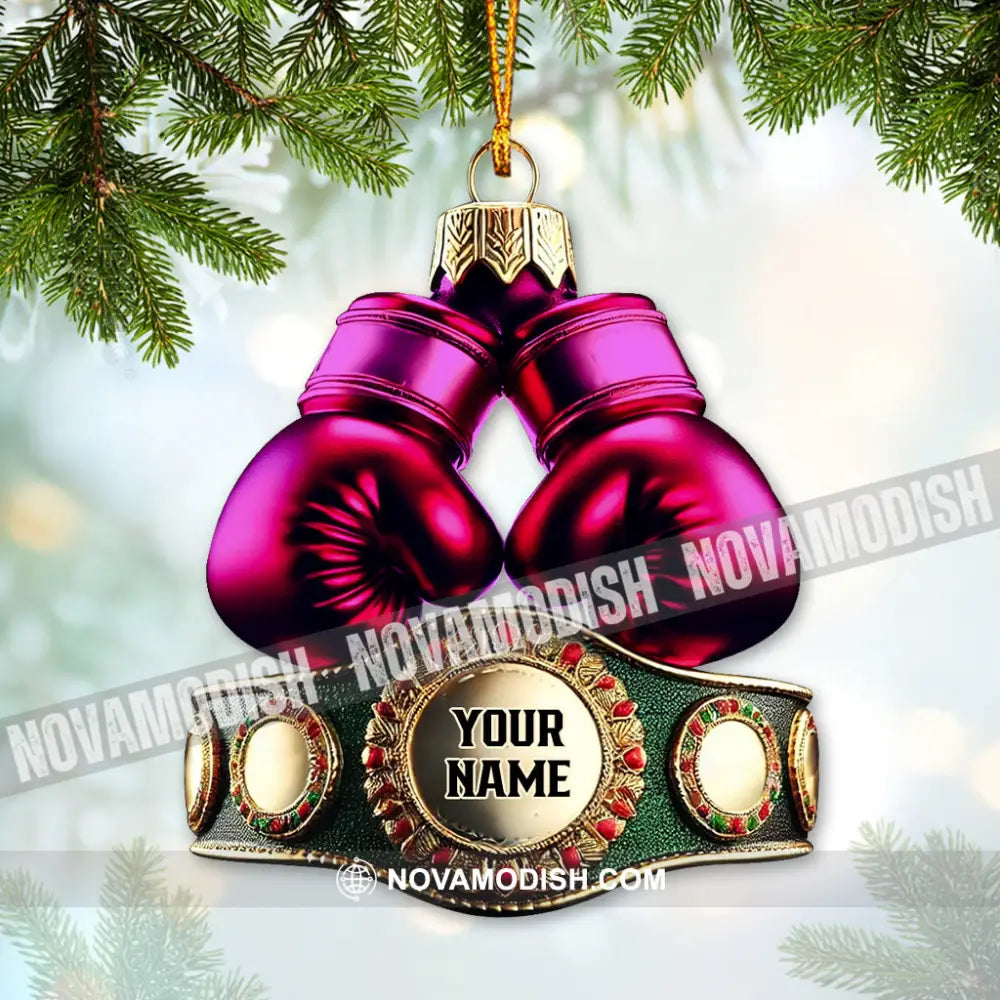 Custom Name Boxing Champion Ornament Lover Christmas Gift