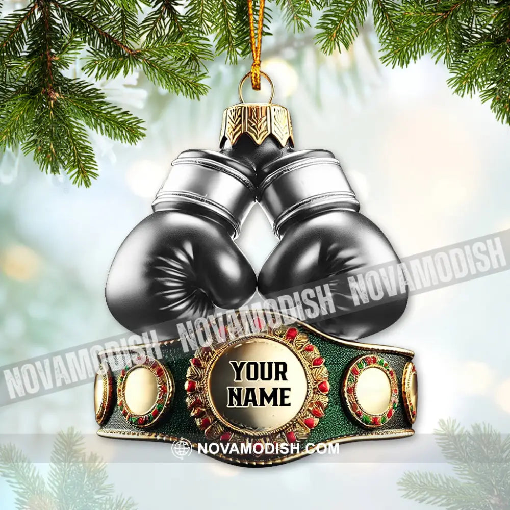 Custom Name Boxing Champion Ornament Lover Christmas Gift