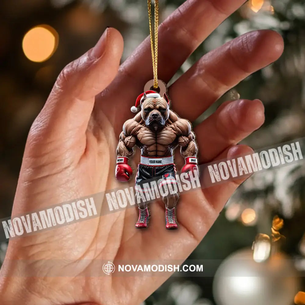 Custom Name Mountain Boxing Ornament Christmas Gift For Lover