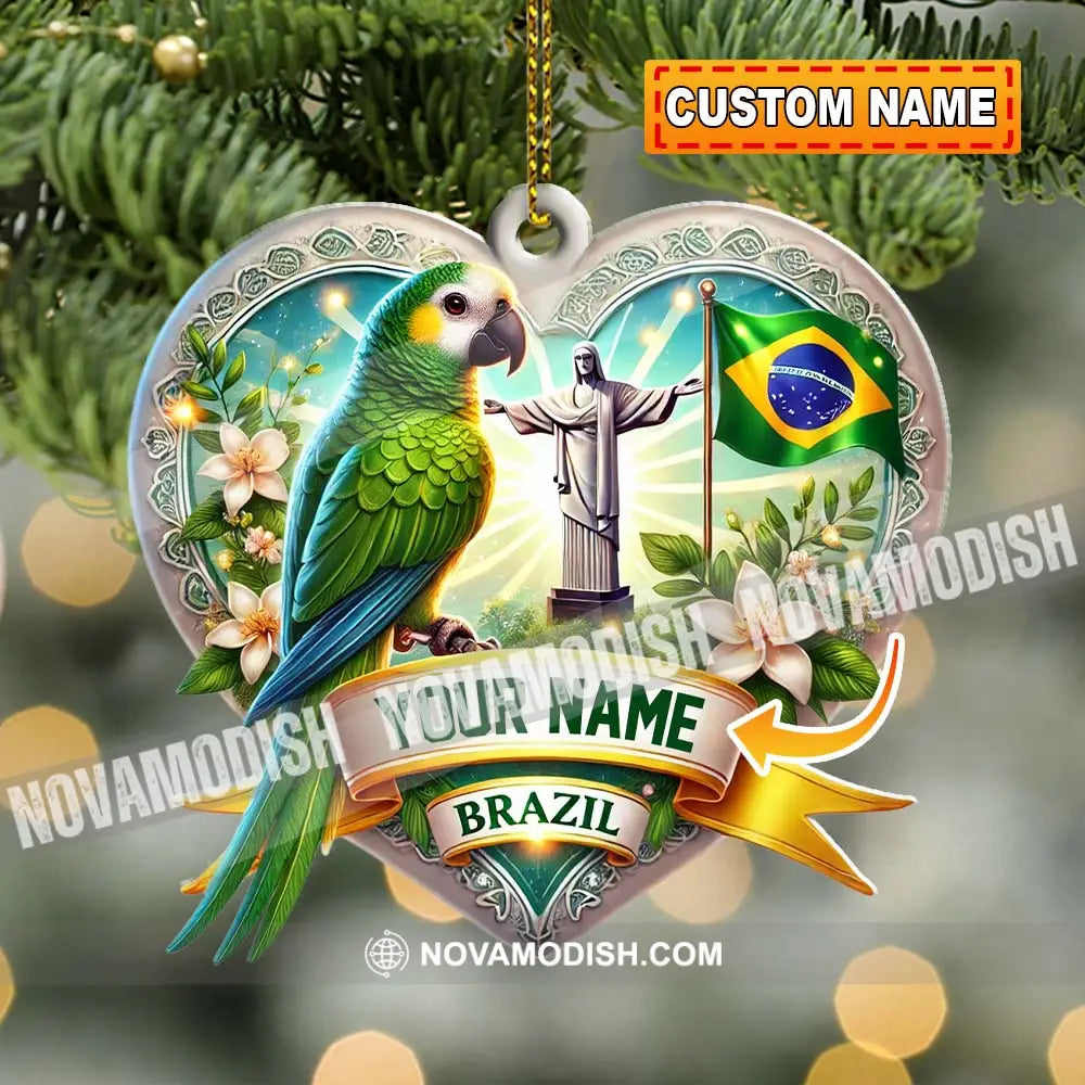 Custom Name Brazil Ornament Christmas Gift For Lover