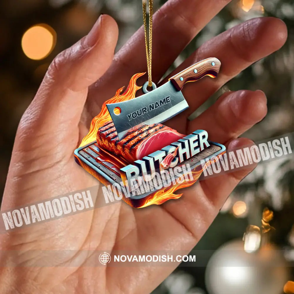 Custom Name Butcher Ornament Christmas Gift - Ornament