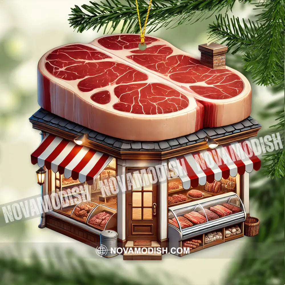 Custom Name Butcher Ornament Christmas Gift 3.54’’ / 1