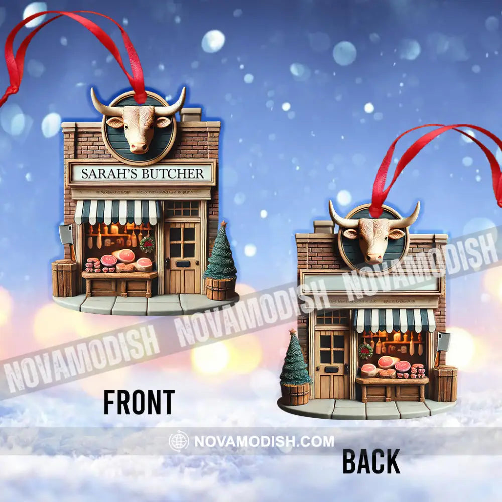 Custom Name Butcher Store Ornament Christmas Decoration