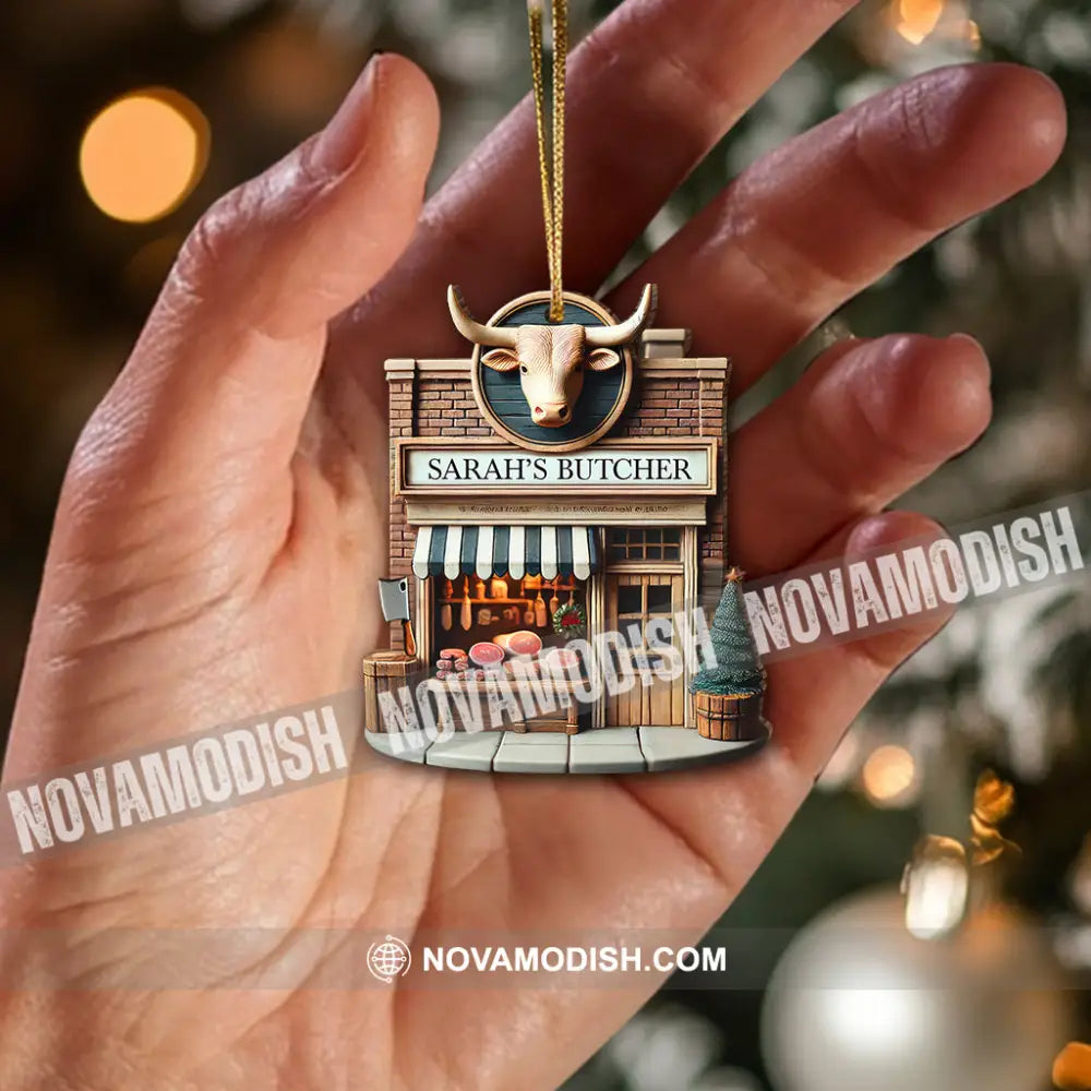 Custom Name Butcher Store Ornament Christmas Decoration