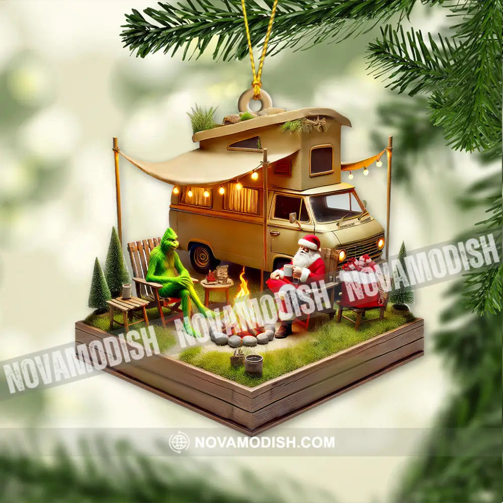 Custom Name Camping Christmas Ornament Gift 3.54’’ / 1