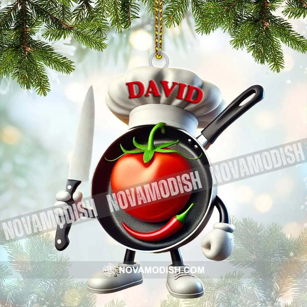 Custom Name Chef Ornament Christmas Gift 3.54’’ / 1