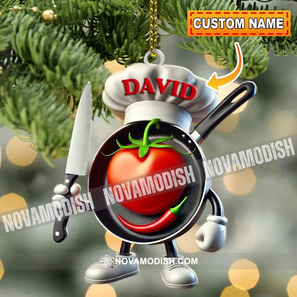 Custom Name Chef Ornament Christmas Gift