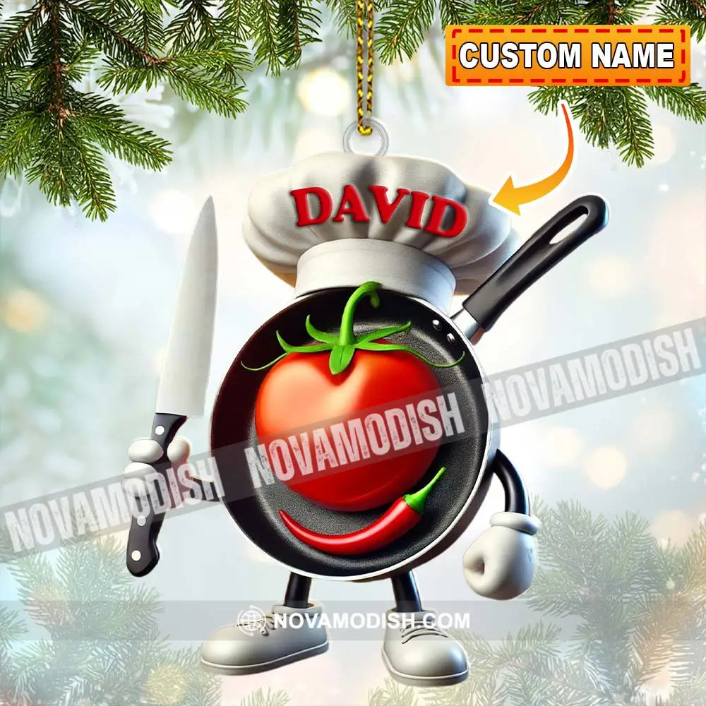 Custom Name Chef Ornament Christmas Gift