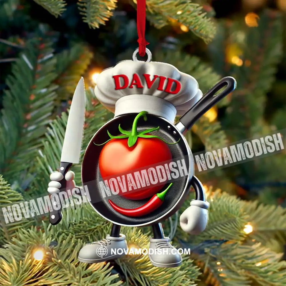 Custom Name Chef Ornament Christmas Gift