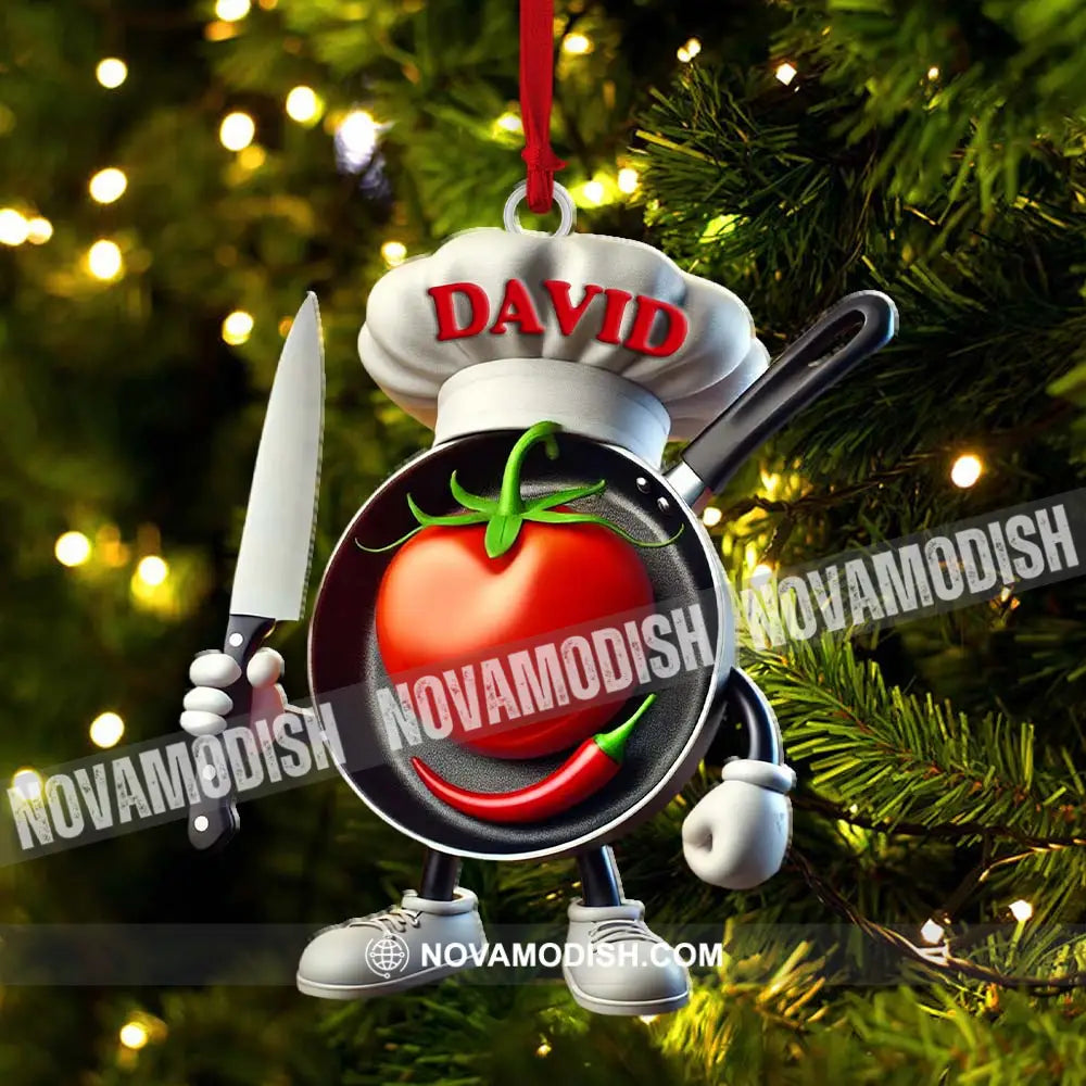 Custom Name Chef Ornament Christmas Gift