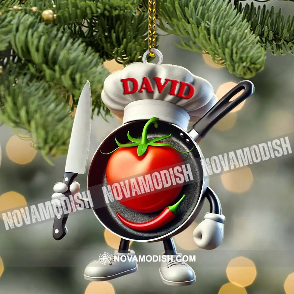 Custom Name Chef Ornament Christmas Gift