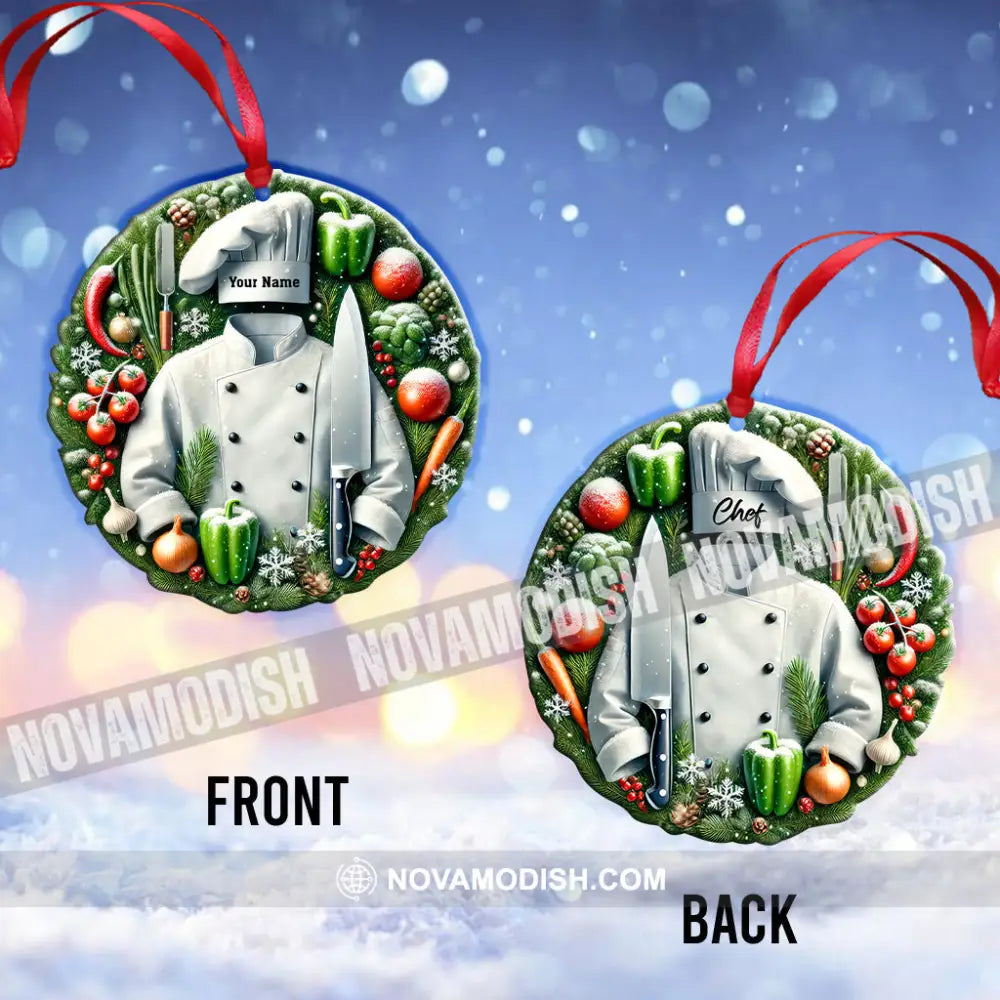 Custom Name Chef Ornament Christmas Gift For Cooking Lover