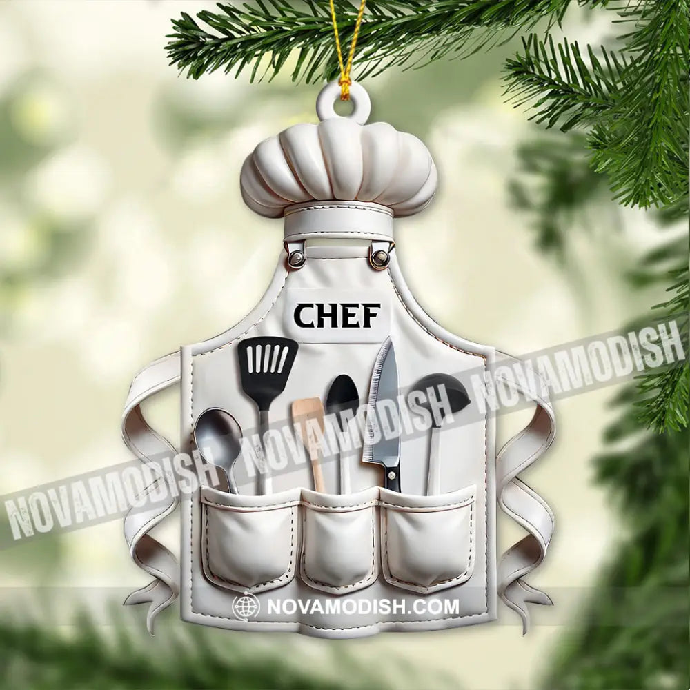 Custom Name Chef Ornament Christmas Gift For Cooking Lover 3.54’’ / 1