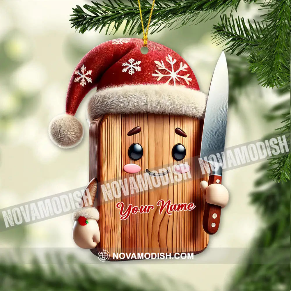 Custom Name Christmas Chef Ornament Gift For Cooking Lover 3.54’’ / 1