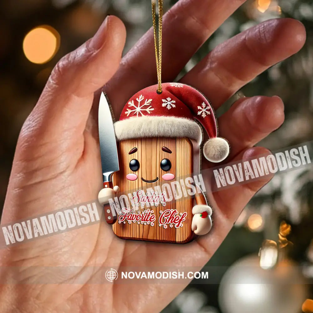 Custom Name Christmas Chef Ornament Gift For Cooking Lover