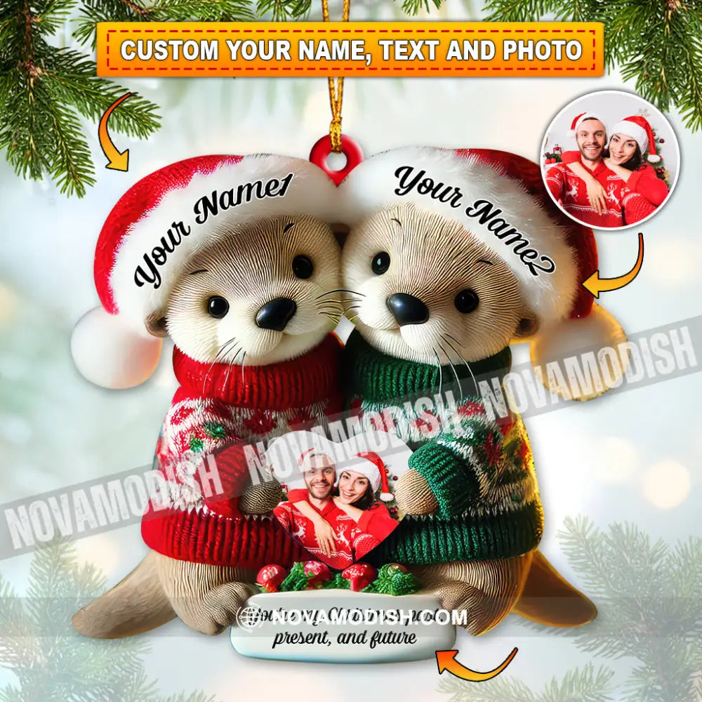 Custom Name Christmas Couple Ornament Gift