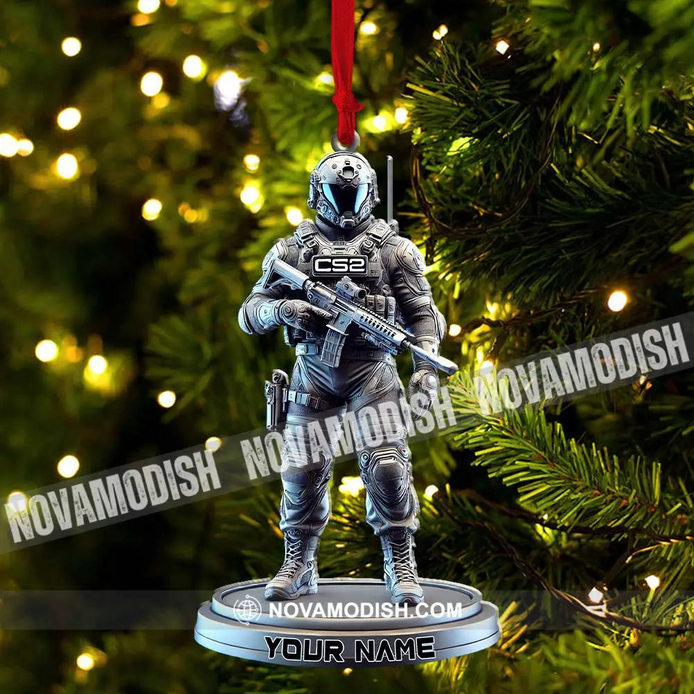 Custom Name Counter Strike Game Ornament Christmas Gift For Gamer