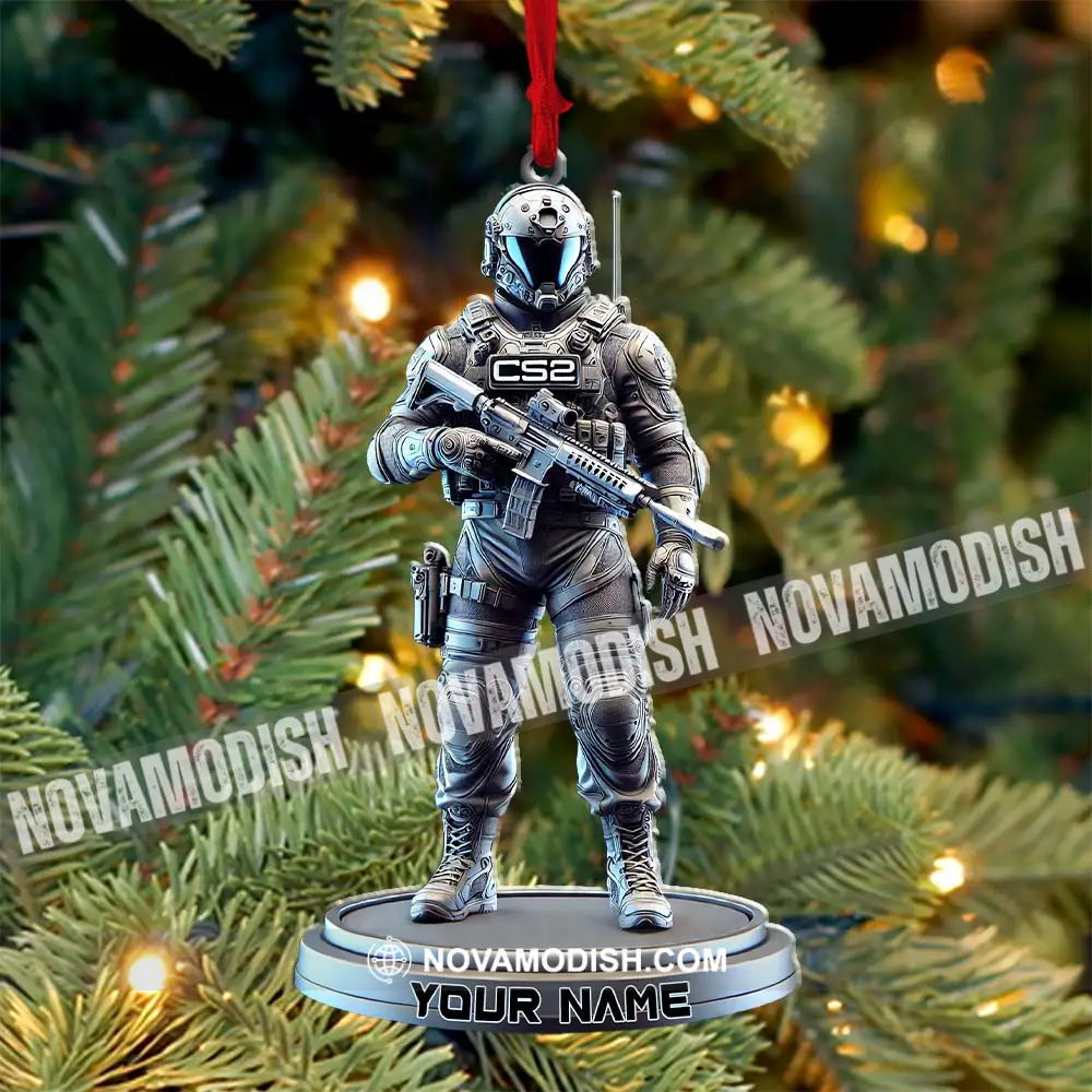 Custom Name Counter Strike Game Ornament Christmas Gift For Gamer