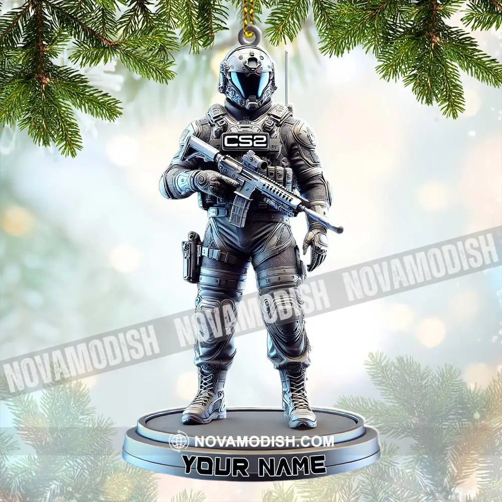 Custom Name Counter Strike Game Ornament Christmas Gift For Gamer