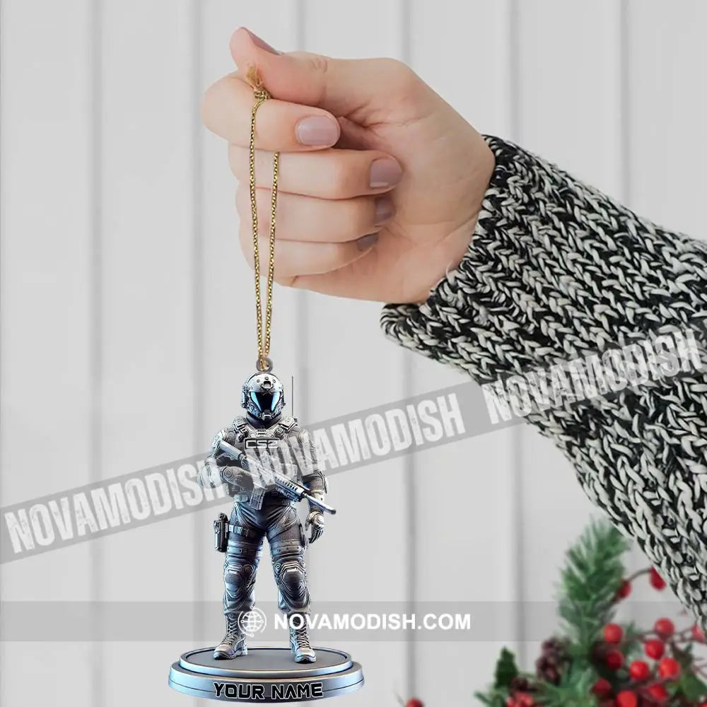 Custom Name Counter Strike Game Ornament Christmas Gift For Gamer