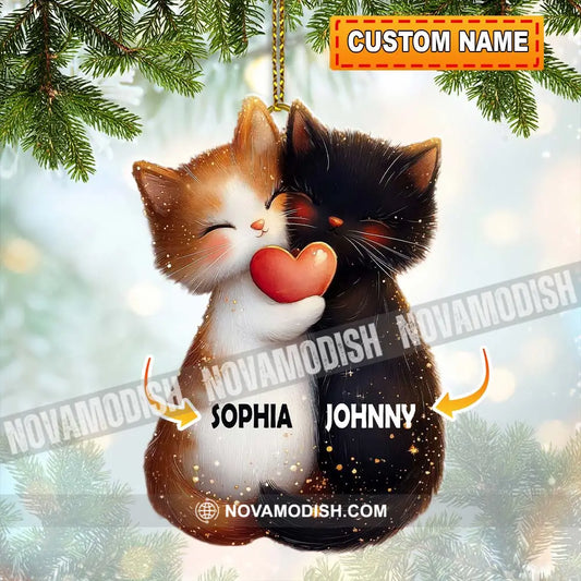 Custom Name Couple Cat Ornament Christmas Gift