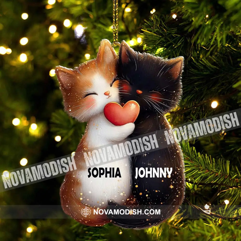 Custom Name Couple Cat Ornament Christmas Gift