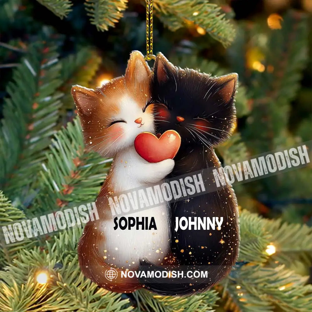 Custom Name Couple Cat Ornament Christmas Gift