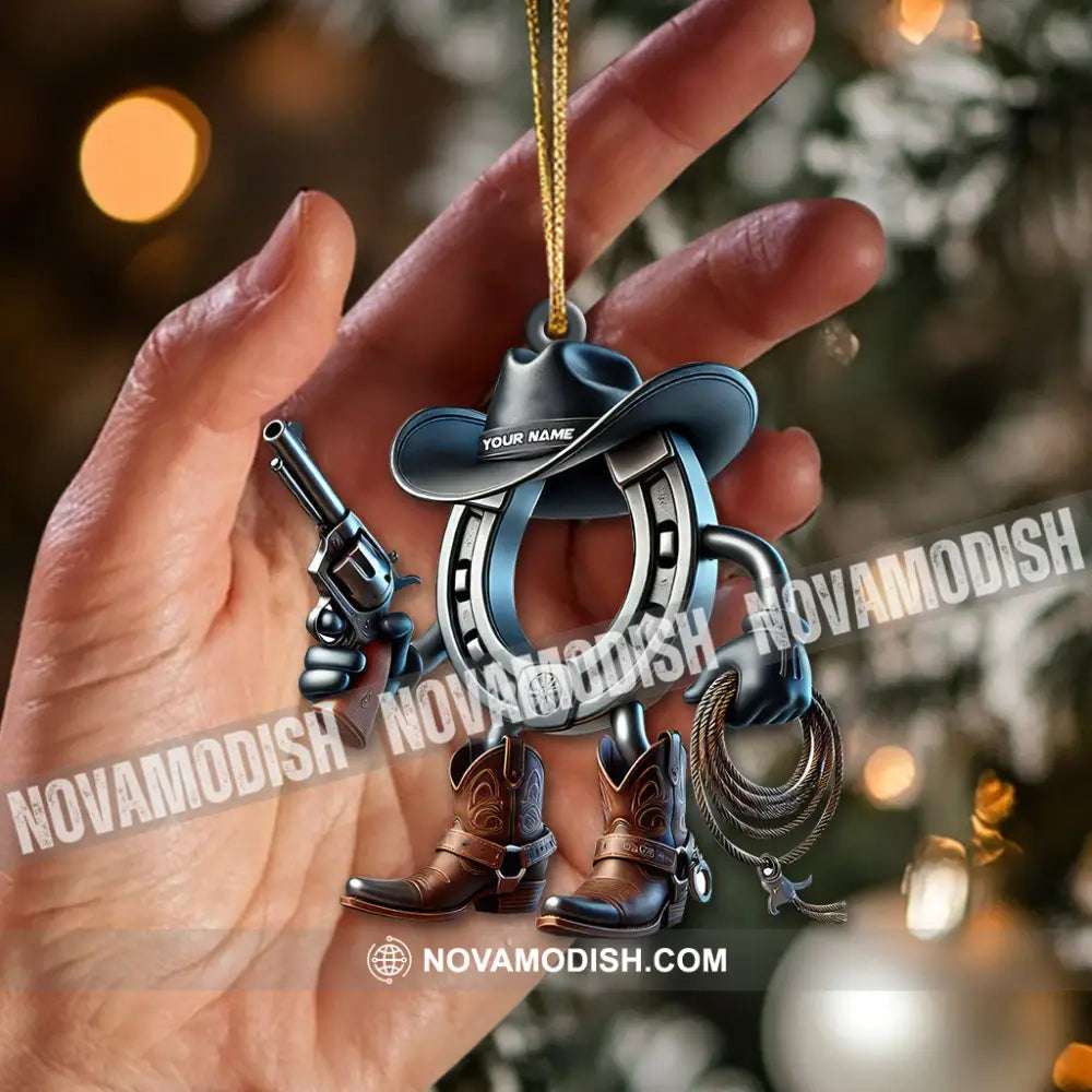 Custom Name Cowboy Ornament Christmas Gift