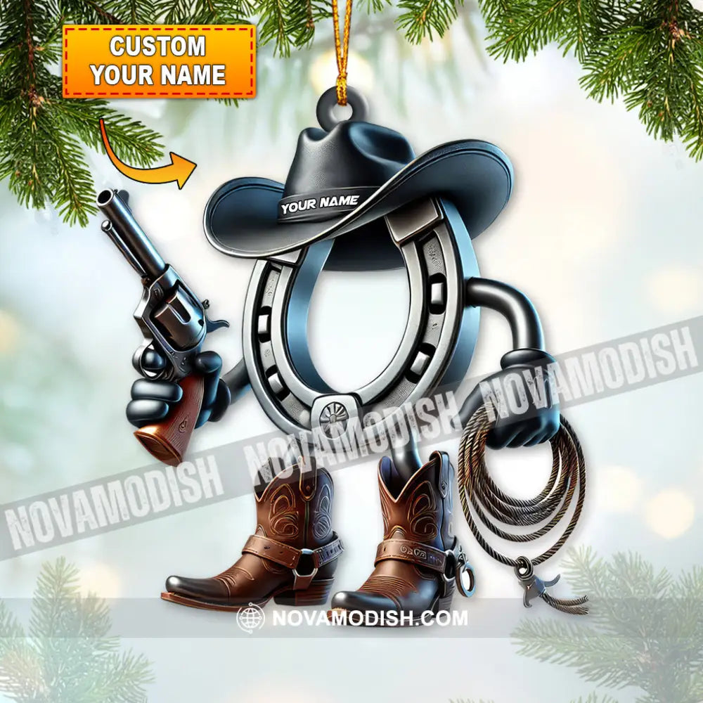 Custom Name Cowboy Ornament Christmas Gift