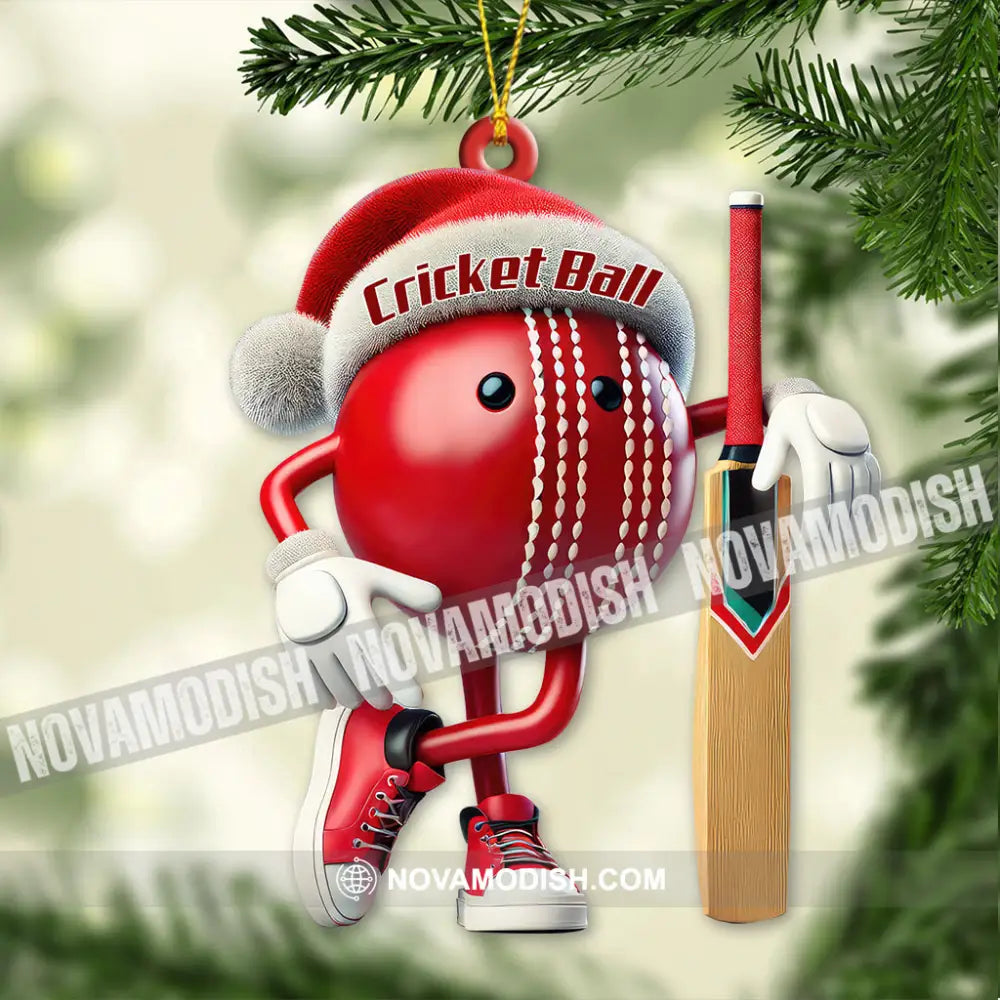 Custom Name Cricket Ball Ornament Lover Christmas Gift 3.54’’ / 1