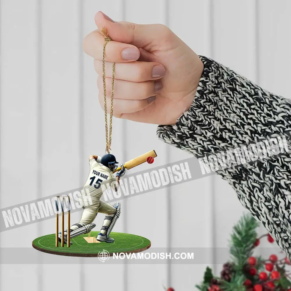 Custom Name Cricket Ball Ornament Lover Christmas Gift