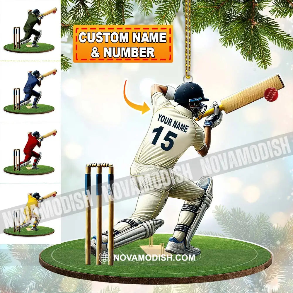 Custom Name Cricket Ball Ornament Lover Christmas Gift