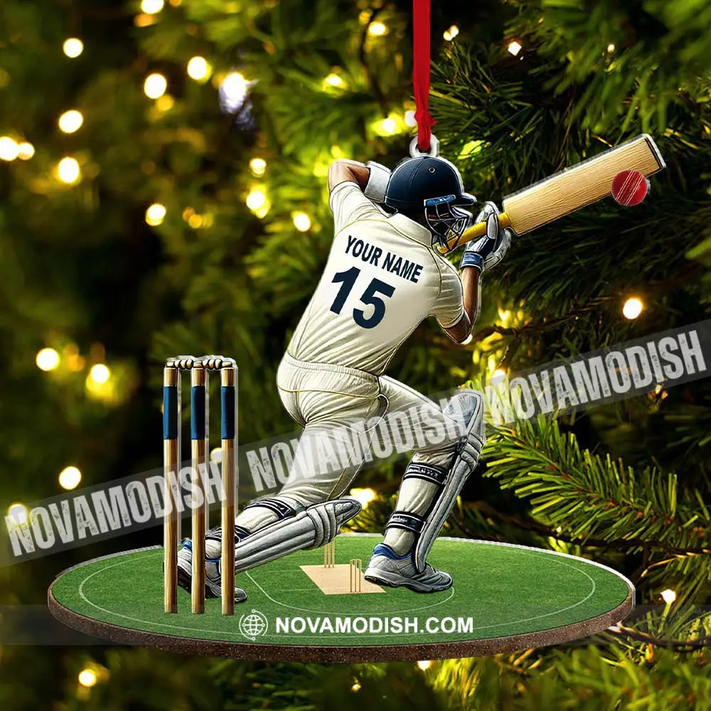 Custom Name Cricket Ball Ornament Lover Christmas Gift