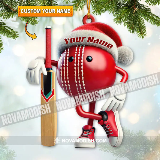 Custom Name Cricket Ball Ornament Lover Christmas Gift