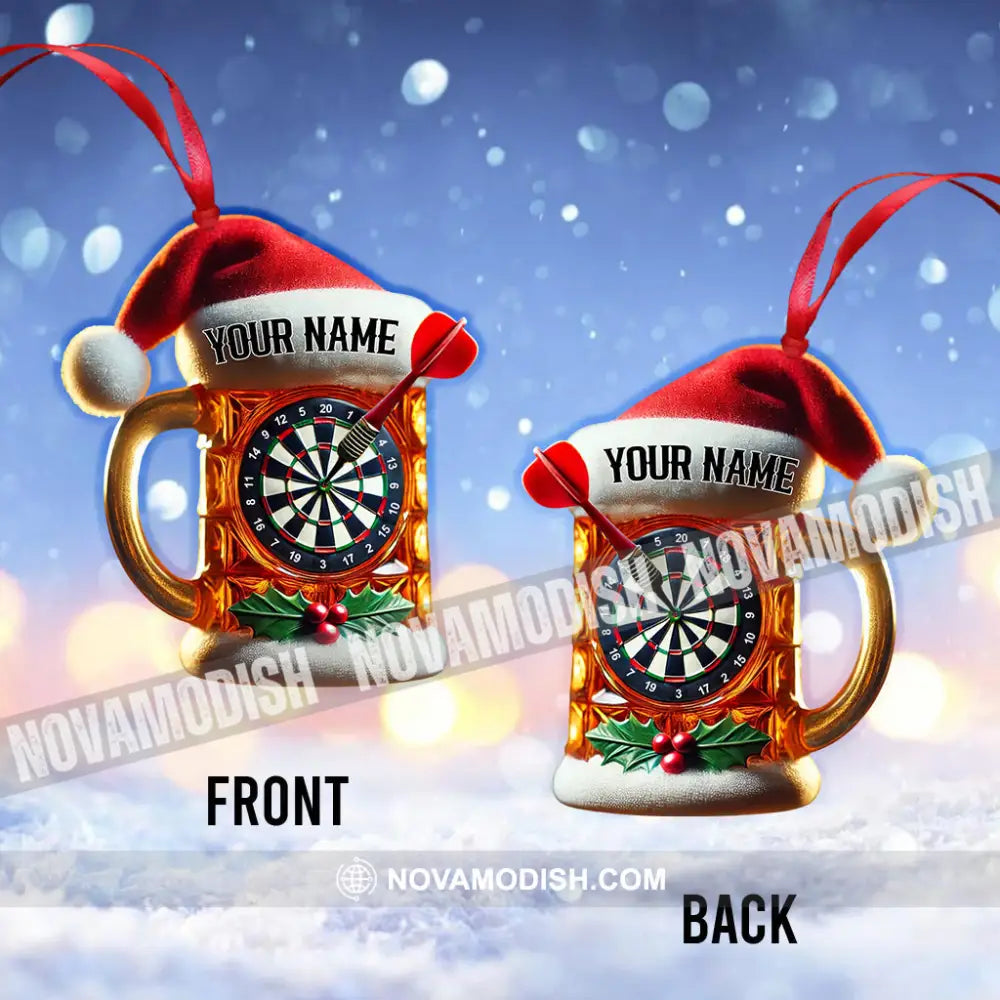 Custom Name Dart Santa Ornament Christmas Gift